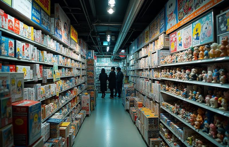 Interior view of the Akihabara Collectibles physical store with shelves of figures
